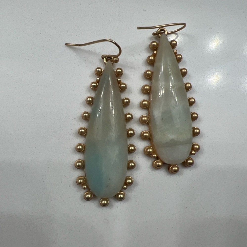 DARBIE ANGELL ~Earrings ~ Quartz~ Gold ~Tone Fashion Designer